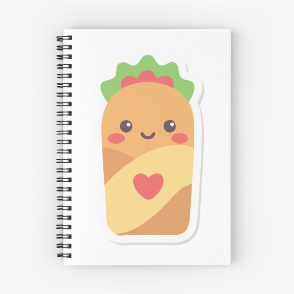 Item preview, Cartoon Burrito with Smiling Face and Heart Symbol on Black Background designed and sold by Creative88Art.