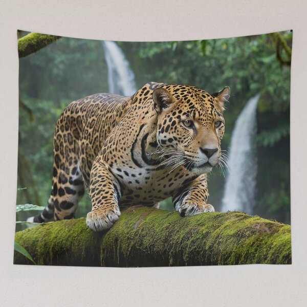 Item preview, Jaguar’s Domain: Mossy Falls and Fallen Trees designed and sold by RK - Shop.