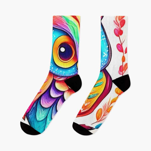 Item preview, Rainbow Owl Perch Art designed and sold by Health And Fitness Posts e-Store.