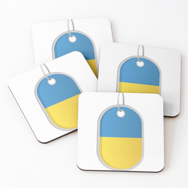 Item preview, Dog Tag Pendant with Ukrainian Flag Design on Black Background designed and sold by Creative88Art.