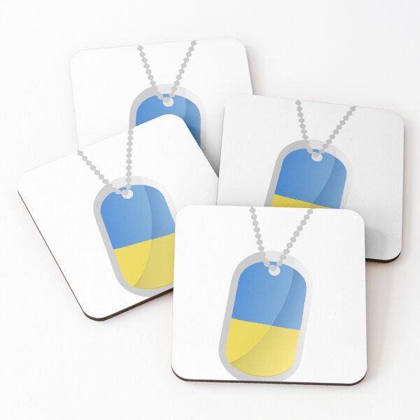 Item preview, Dog Tag with Ukrainian Flag Design on Black Background designed and sold by Creative88Art.