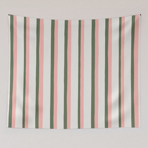 Item preview, Hand Drawn Vertical Stripes Muted Green & Pink designed and sold by soundlesswaves.