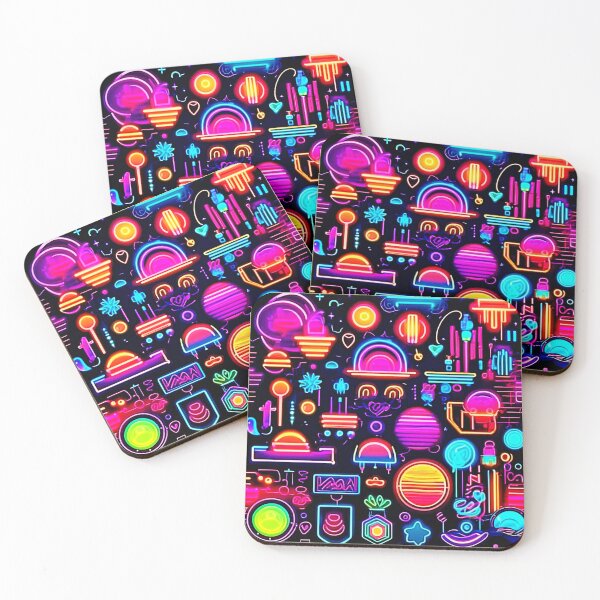 Item preview, Neon Geometric Abstract designed and sold by Health And Fitness Posts e-Store.
