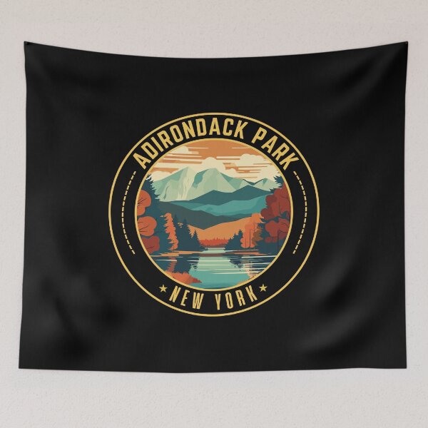 Item preview, Adirondack Park in New York, USA Travel Art Badge designed and sold by MaateoDesign.