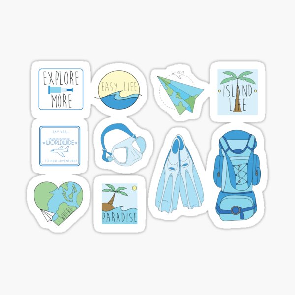 Blue Travel Collection Sticker