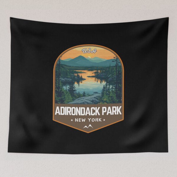 Item preview, Adirondack Park in New York, USA Travel Art Emblem designed and sold by MaateoDesign.