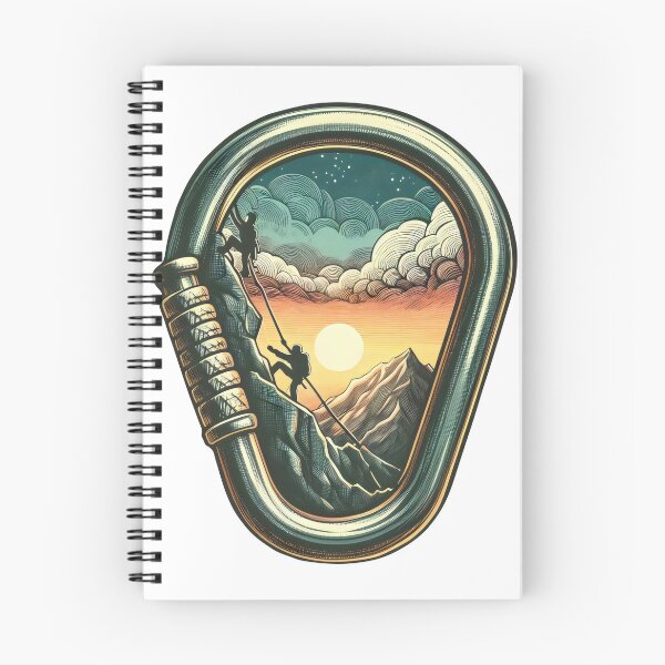 Item preview, climbing at sunset - climbing carabiner designed and sold by wildexperience.