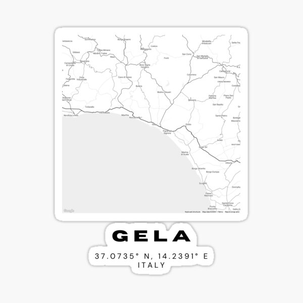 Item preview, Minimalist Gela Map Art - Italy City Coordinates Design designed and sold by RM-Journey.