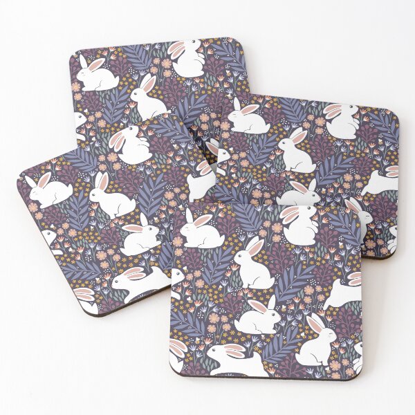 Item preview, Bunnies Dancing Among Wildflowers – Whimsical White Rabbits in mystic Meadow designed and sold by OzdeBayer.
