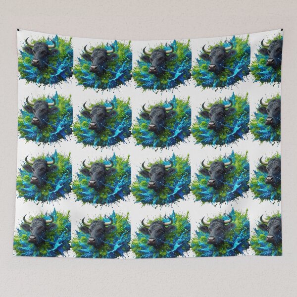 Item preview, Majestic Black Cow in a Splash of Colors designed and sold by PARNAZ2021.