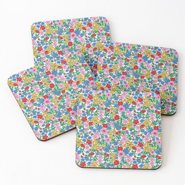 Item preview, Fabric decorated with red flowers designed and sold by Yonacreation.