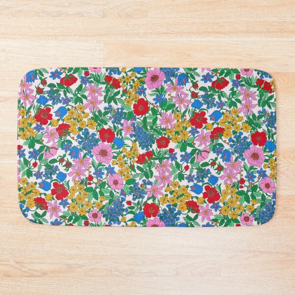 Item preview, Fabric decorated with red flowers designed and sold by Yonacreation.