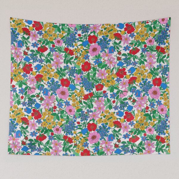 Item preview, Fabric decorated with red flowers designed and sold by Yonacreation.