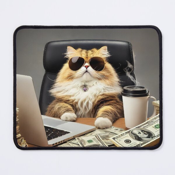 Item preview, Don of Dollars: Mafia Boss Cat at Computer designed and sold by RK - Shop.