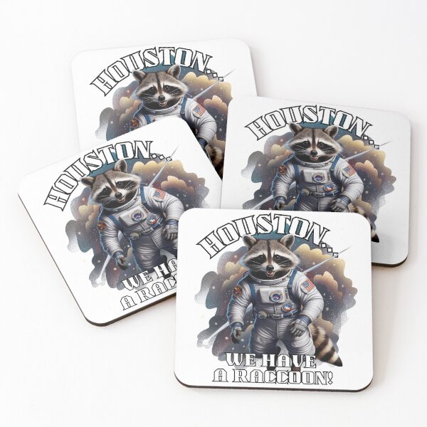 Item preview, Hilarious Astronaut Raccoon - 'Houston... We Have A Raccoon!' Design designed and sold by AdaMerch.