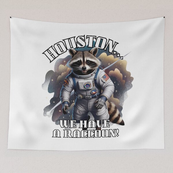 Item preview, Hilarious Astronaut Raccoon - 'Houston... We Have A Raccoon!' Design designed and sold by AdaMerch.