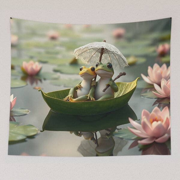Item preview, “Frogs in Love: A Serene Boat Ride” designed and sold by PresciousPrintz.