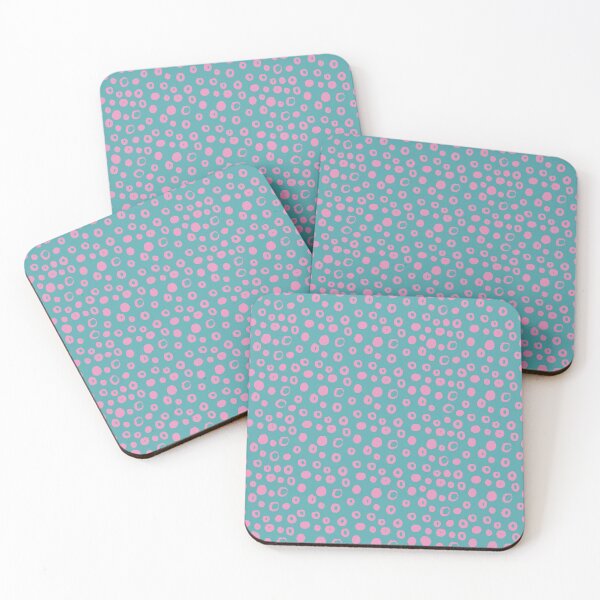 Item preview, Circles and Dots Pattern Dolled Up Aesthetic Pink on Blue designed and sold by Itaya Art.