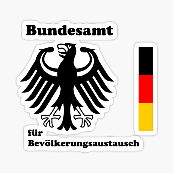 Artikel-Vorschau von Bundesamt für Bevölkerungsaustausch, Logo für hellen Hintergrund, designt und verkauft von Demogeld.