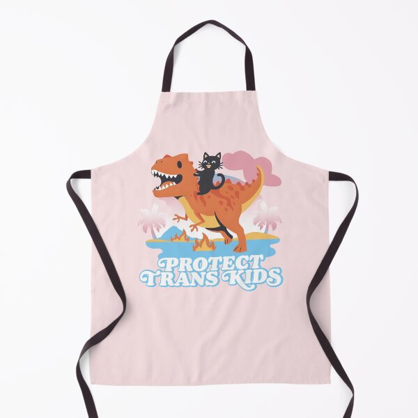 Item preview, Protect Trans Kids Trans Pride Black Cat Riding Dinosaur designed and sold by ArtliciousHUMAN.