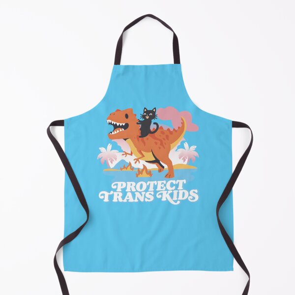 Item preview, Protect Trans Kids Trans Pride Black Cat Riding Dinosaur designed and sold by ArtliciousHUMAN.
