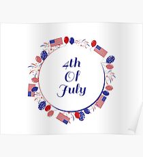 4th of july round banner Poster