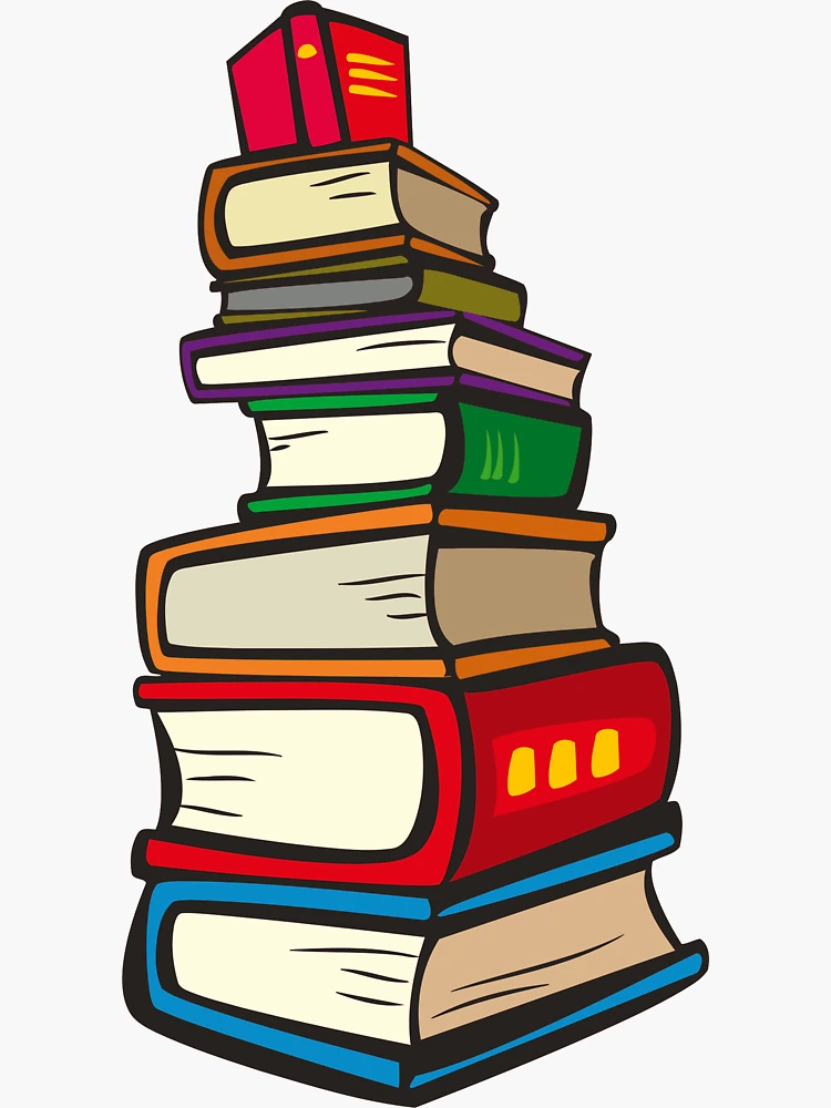 Stack of Books Sticker, Book Stickers, Reading, Teacher, Librarian Stickers