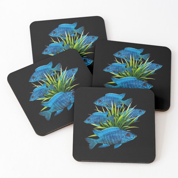 Item preview, Blue Cichlids Fish Freshwater Aquarium Fish Tank Lovers Art Design  designed and sold by Aquarium Eclipse.