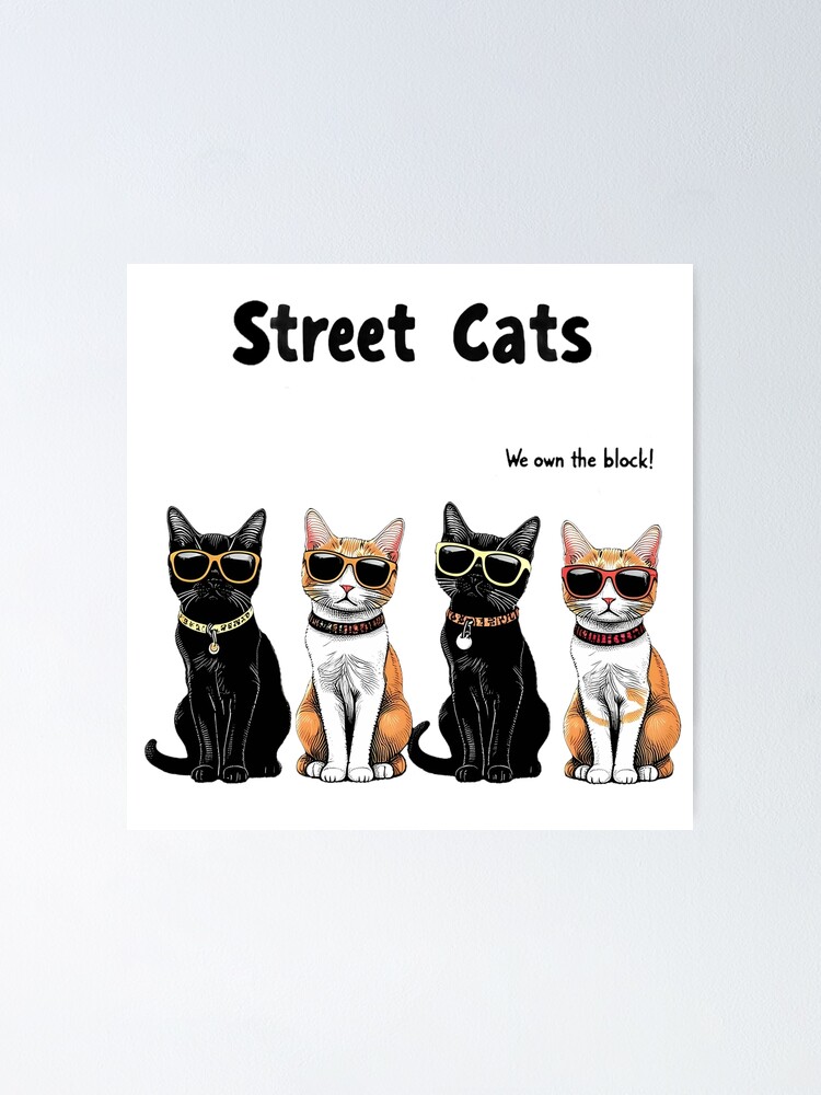 Thumbnail 1 of 3, Poster, Street Cats designed and sold by Coloradodrawing.