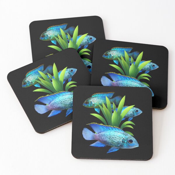 Item preview, Electric Blue Acara Cichlids Fish Freshwater Aquarium Fish Tank Lovers Art Design  designed and sold by Aquarium Eclipse.