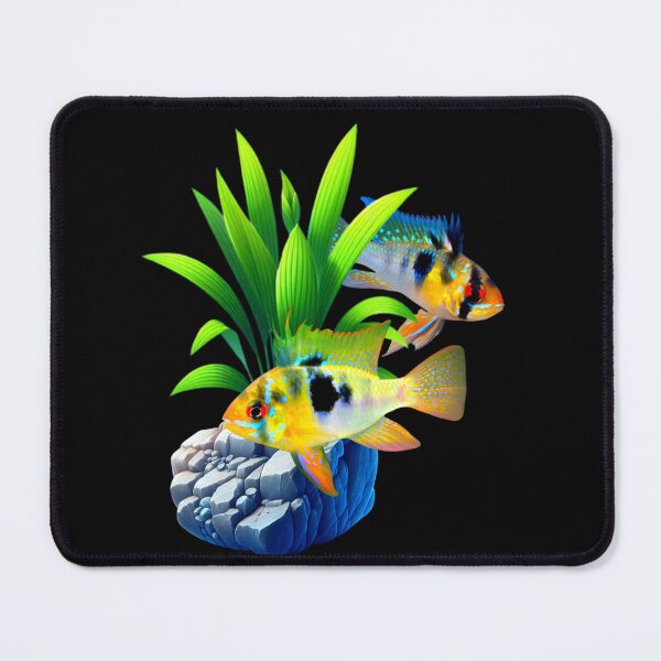 Item preview, German Blue Rams Cichlids Dwarf Cichlid Fish Freshwater Aquarium Fish Tank Lovers Art Design  designed and sold by Aquarium Eclipse.
