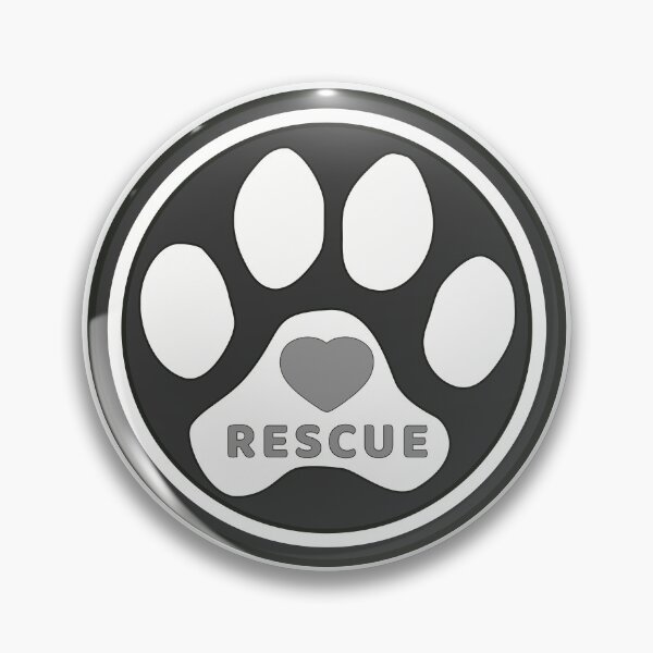 Item preview, Pet Rescue Heart Dog Paw in Black and White Circle designed and sold by MoePark.