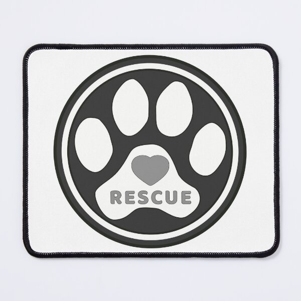 Item preview, Pet Rescue Heart Dog Paw in Black and White Circle designed and sold by MoePark.
