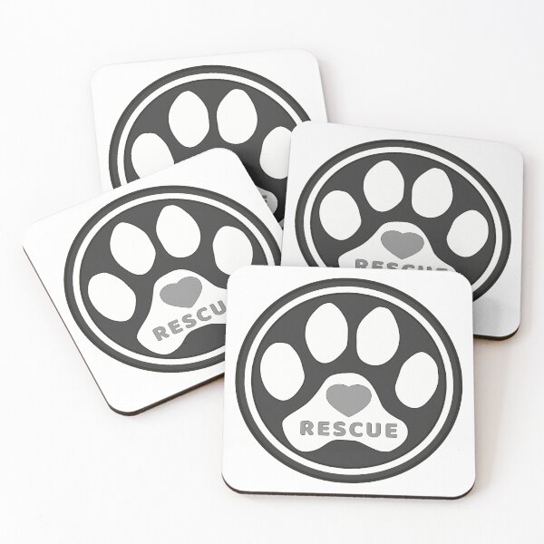 Item preview, Pet Rescue Heart Dog Paw in Black and White Circle designed and sold by MoePark.