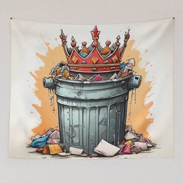 Item preview, Royalty in Ruins No Kings – Graffiti Style Crown in Trash Art designed and sold by KateVil.