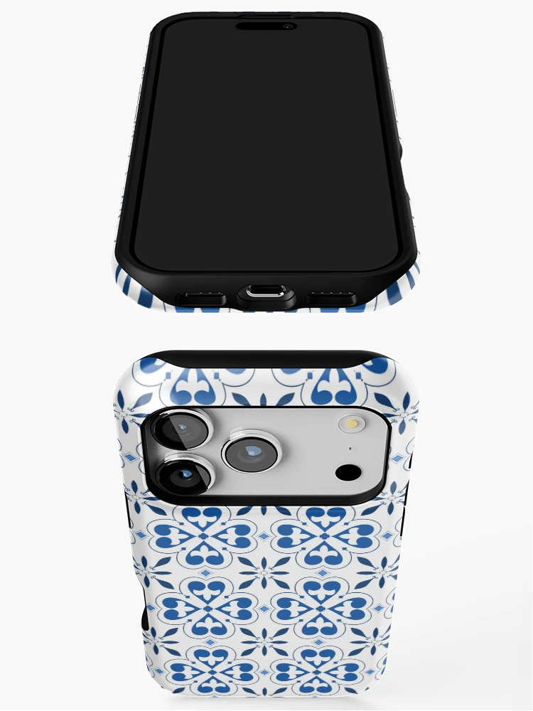 Thumbnail 3 of 4, iPhone Case, Blue Tile designed and sold by Rabanico.