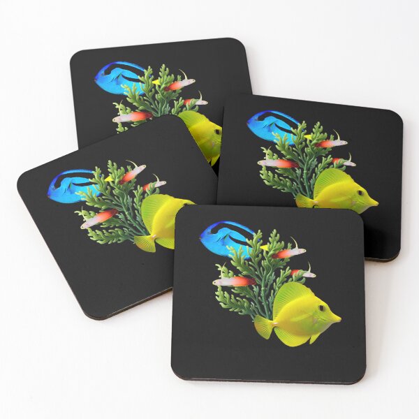 Item preview, Blue Tangs Yellow Tangs Firefish Saltwater Reef Aquarium Fish Tank Lovers Art Design  designed and sold by Aquarium Eclipse.