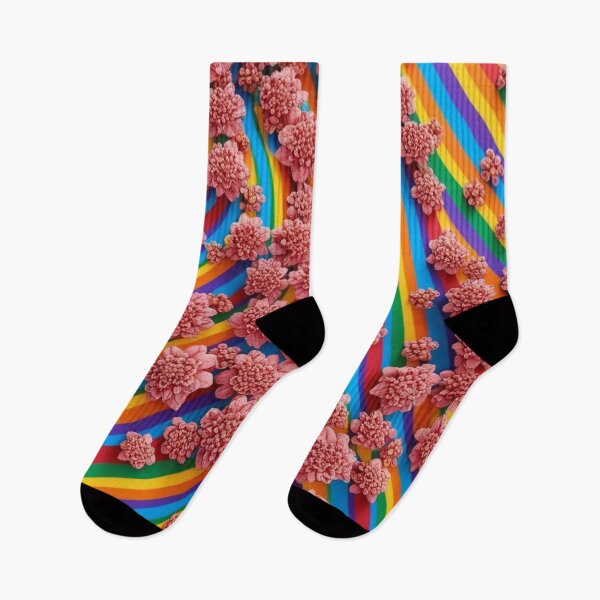 Item preview, Floral Pattern - RETRO - Rainbow background 4 designed and sold by AlinaSCorner.