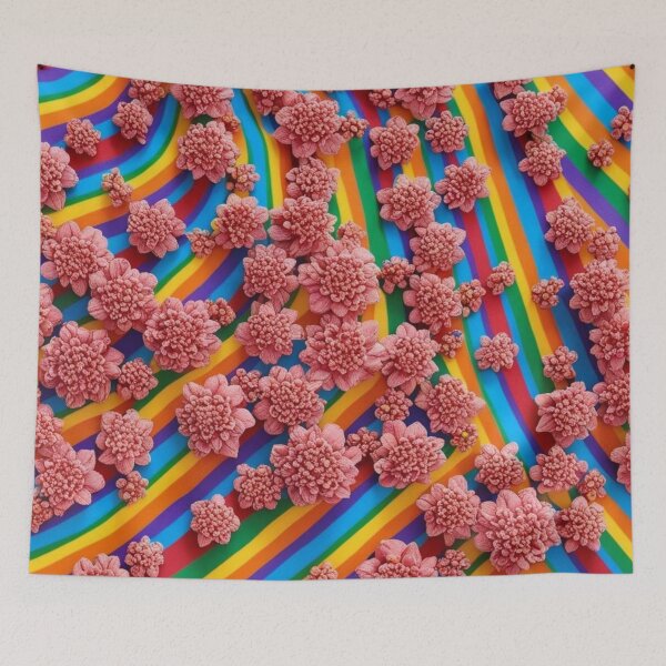 Item preview, Floral Pattern - RETRO - Rainbow background 4 designed and sold by AlinaSCorner.