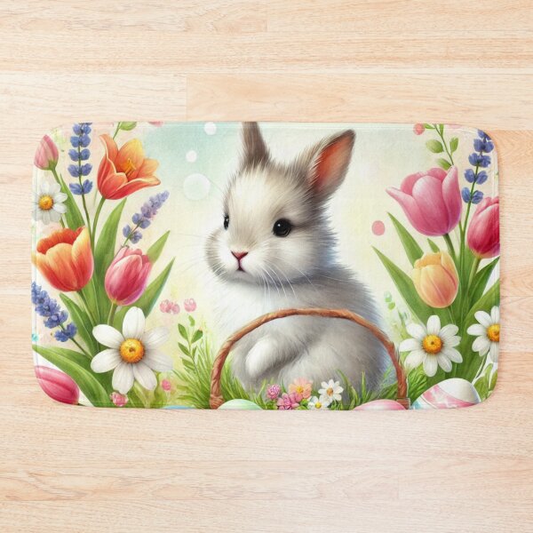 Item preview, Cute bunny rabbit with basket and Easter eggs designed and sold by Monika Howarth.