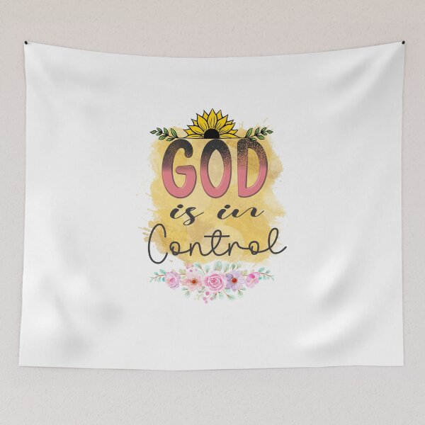 Item preview, God is in Control - Sunflower and Floral Faith Art designed and sold by lojadpop.