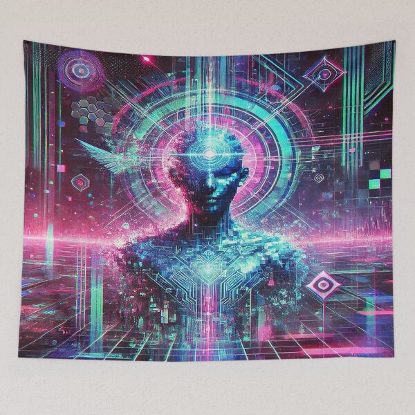Item preview, Glitch Cyberpunk Chaos – Futuristic Digital Art designed and sold by ArtsyEcho.