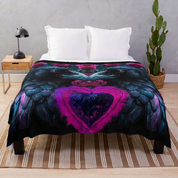 Item preview, Neon Gothic Ravens and Roses – Dark Romantic Aesthetic designed and sold by dreamparlor.