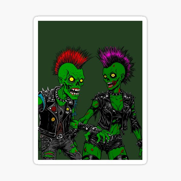 Vista previa del artículo con la obra «Amantes del punk zombie», diseñado y vendido por Dothestarkman.