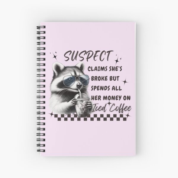 Item preview, Funny Raccoon Suspect and Iced Coffee designed and sold by bellebaydesigns.