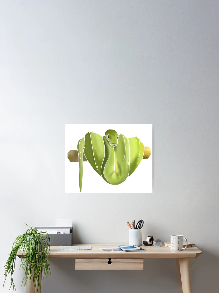 Thumbnail 2 of 3, Poster, Green Tree Python designed and sold by A-inProgress.