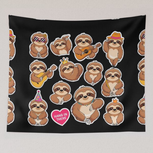 Item preview, Sloth Party Sticker Design by Steezee designed and sold by SteezeeStore.