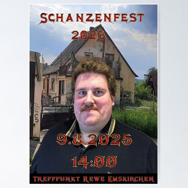 Item preview, Drachenlord Poster - Schanzenfest 9.8.2025 | Upscaled, high quality poster designed and sold by Klonter77.