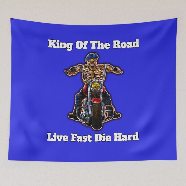 Item preview, Biker Motorcycle Rider King Of The Road Live Fast Die Hard designed and sold by fantasticdesign.