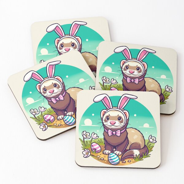 Item preview, Easter Ferret on the Hunt for Eggs designed and sold by Ghost on Toast.
